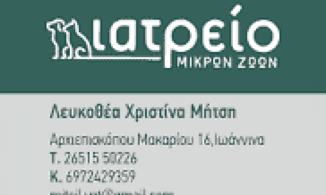 ΛΕΥΚΟΘΕΑ – ΧΡΙΣΤΙΝΑ ΜΗΤΣΗ – ΙΑΤΡΕΙΟ ΜΙΚΡΩΝ ΖΩΩΝ – ΙΩΑΝΝΙΝΑ
