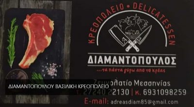 ΔΙΑΜΑΝΤΟΠΟΥΛΟΥ ΒΑΣΙΛΙΚΗ – ΚΡΕΟΠΩΛΕΙΟ ΔΙΑΜΑΝΤΟΠΟΥΛΟΣ – ΝΤΕΛΙΚΑΤΕΣΣΕΝ – ΜΕΛΙΓΑΛΑΣ ΜΕΣΣΗΝΙΑΣ