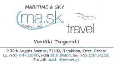 ΤΣΑΓΚΑΡΑΚΗ ΒΑΣΙΛΙΚΗ ΜΟΝ ΕΠΕ – MASK TRAVEL MARITIME AND SKY – ΠΡΑΚΤΟΡΕΙΑ ΤΟΥΡΙΣΜΟΥ ΗΡΑΚΛΕΙΟ ΚΡΗΤΗΣ